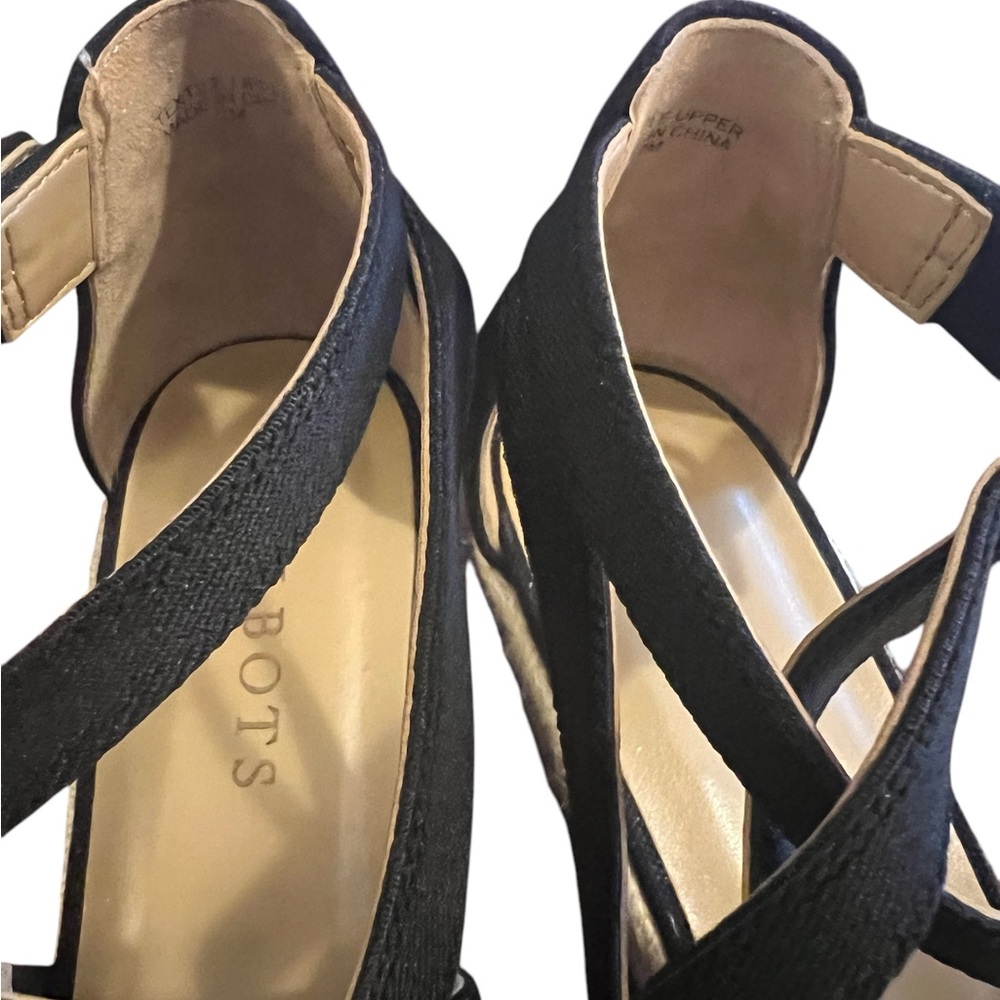 New/w/b~Talbots Blue Espadrille Wedges with Ankle Strap 7m - Picture 5 of 7
